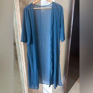 Romantic Pristine Flowy Long Open Jacket